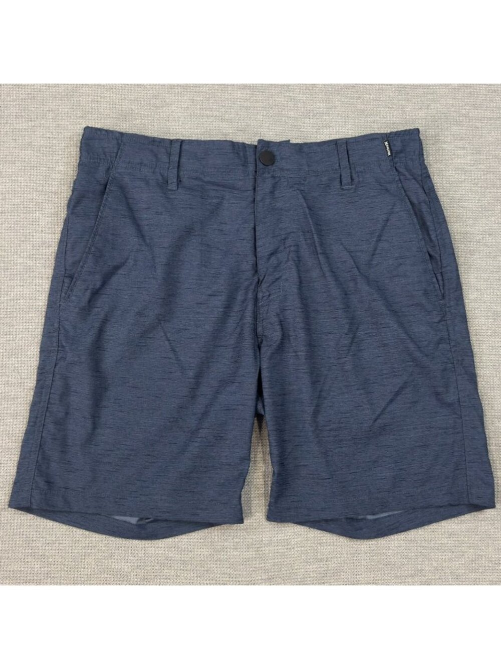 Hurley H2O-Dri Walkshorts Mens Sz 32 Blue Heathered Sweat Wicking Stretch Casual